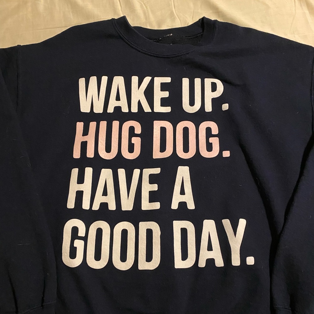 Blue Graphic Crew Neck Sweatshirt